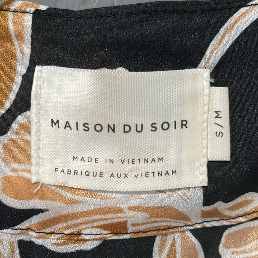 Maison Du Soir Floral Kimono Robe, Black And Gold… - image 8